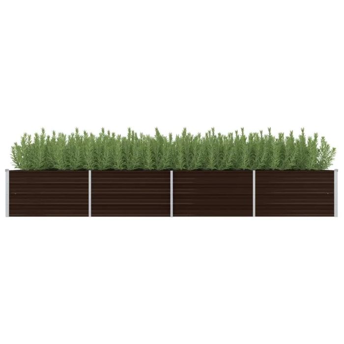 Garden Raised Bed Brown 320x80x45 cm Galvanised Steel