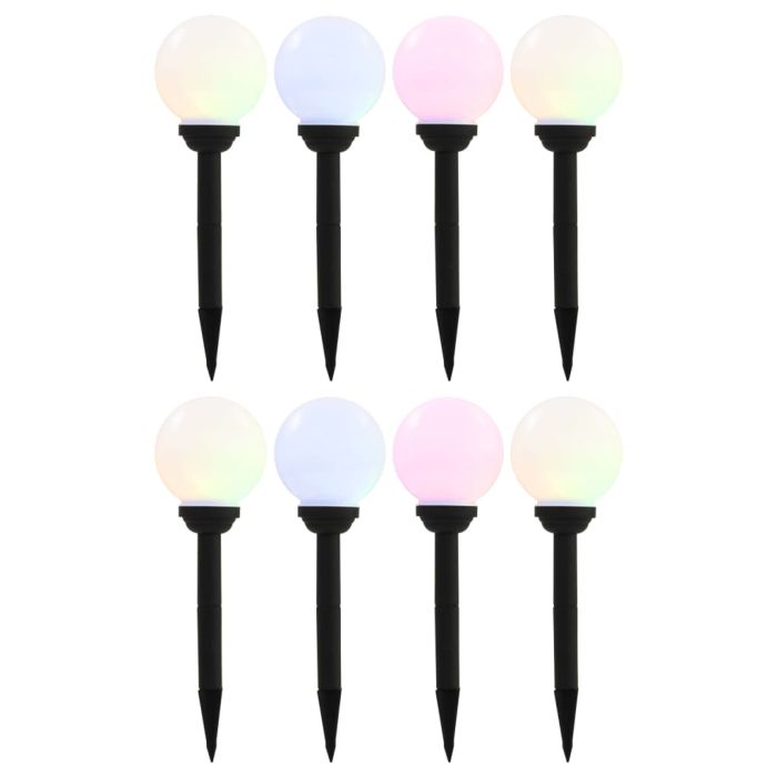 Outdoor Solar Lamps 8 pcs LED Spherical 15 cm RGB