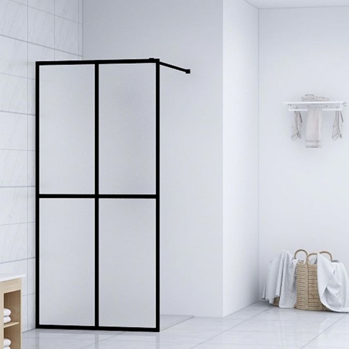 Walk-in Shower Screen Frosted Tempered Glass 100x195 cm