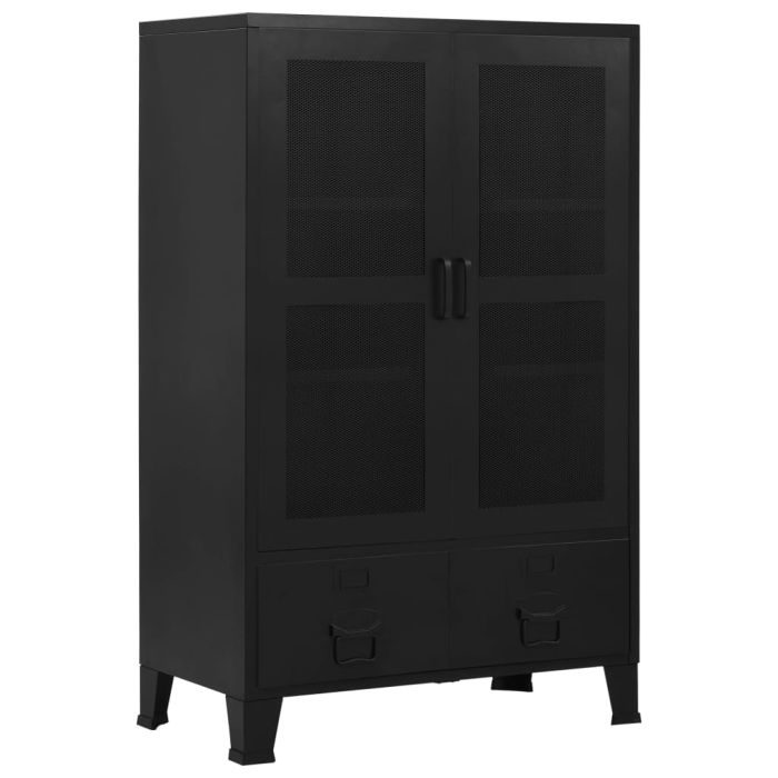 Office Cabinet with Mesh Doors Industrial 75x40x120 cm Steel