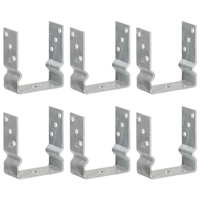 Fence Anchors 6 Pcs Silver 12x6x15cm Galvanised Steel