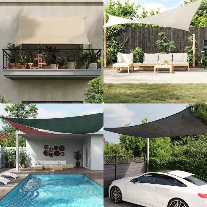 Sunshade Sail 160 g/m² Rectangular Blue 3.5x4.5 m HDPE
