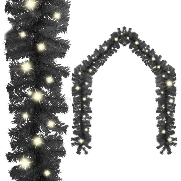 Geile Christmas Garland with LED Lights 20 m Black