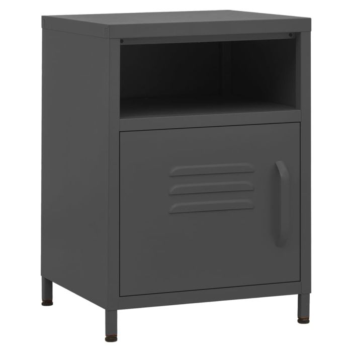 Nightstand Anthracite 35x35x51cm Steel - Celys