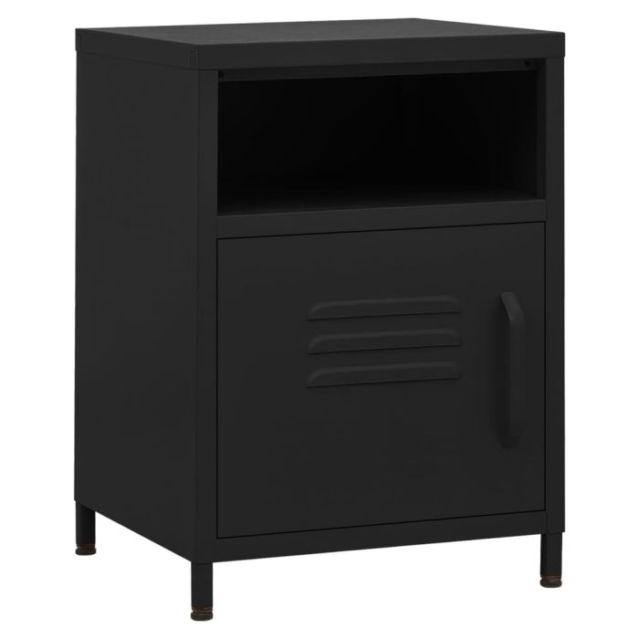 Nightstand Black 35x35x51cm Steel - Thier