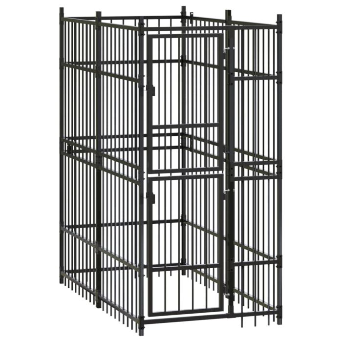 Outdoor Dog Kennel Steel 1.84 m2