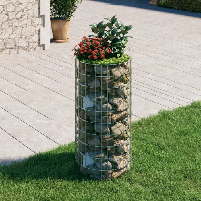 Circular Gabion Pole Galvanised Steel Ã˜50x100 cm
