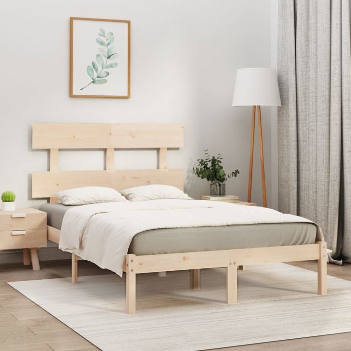 Bed Frame Solid Wood 120x190 cm Small Double