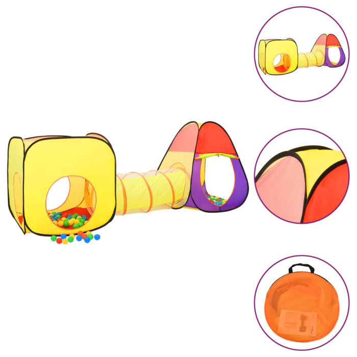 Children Play Tent with 250 Balls Multicolour 255x80x100cm