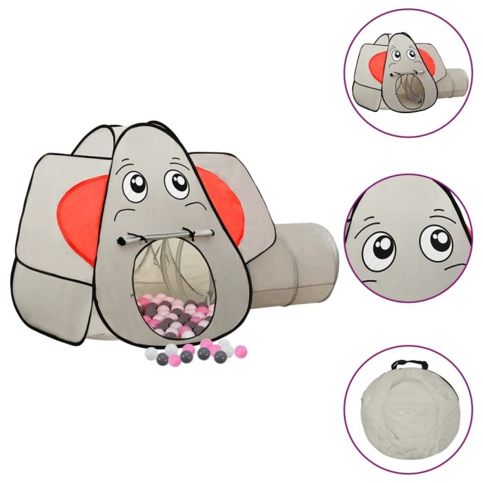 Elephant Children Play Tent with 250 Balls Grey 174x86x101cm