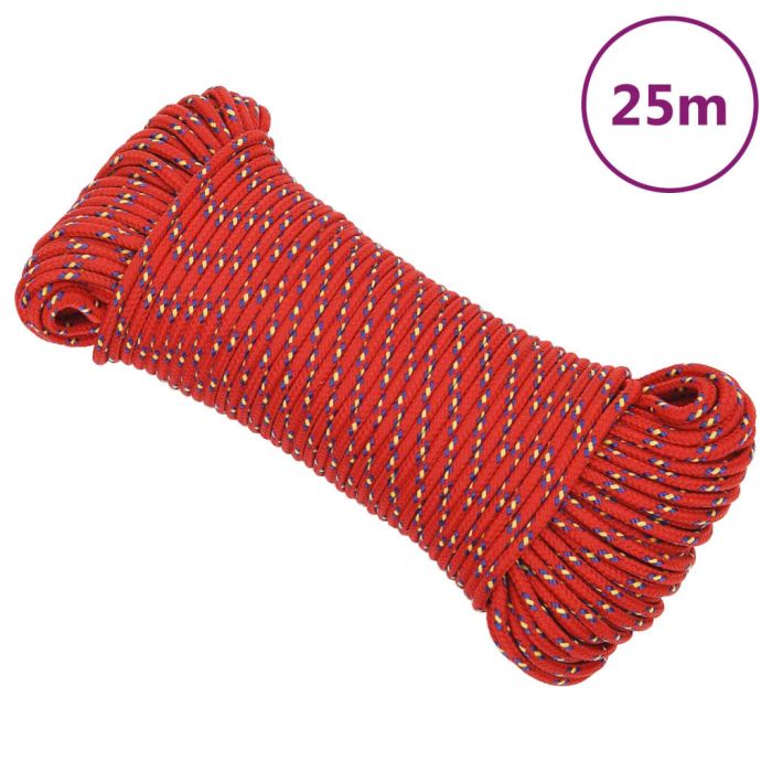 Boat Rope Red 5 mm 25 m Polypropylene