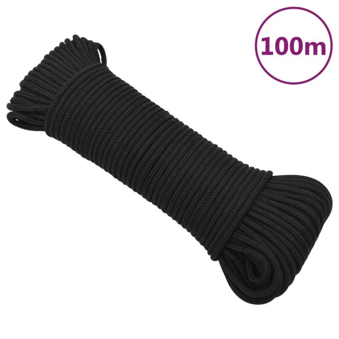 Boat Rope Full Black 5 mm 100 m Polypropylene