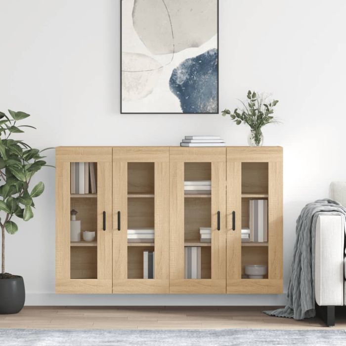Wall Mounted Cabinets 2 Pieces Sonoma Oak Engineered Wood