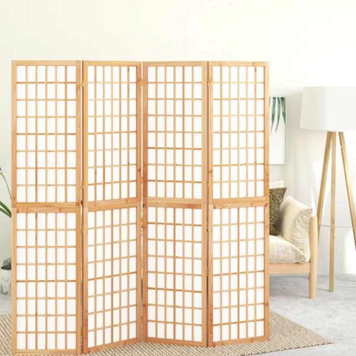 Folding 4-Panel Room Divider Japanese Style 160x170 cm