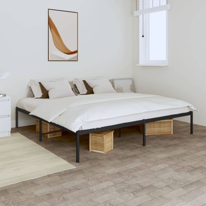 Metal Bed Frame Black 193x203 cm