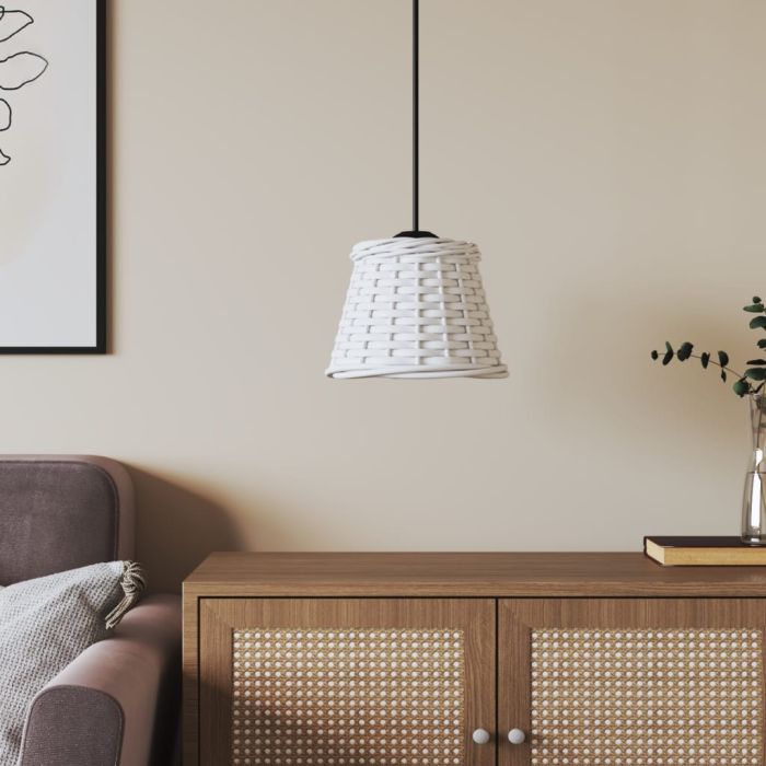 Ceiling Lamp Shade White Ã˜15x12 cm Wicker
