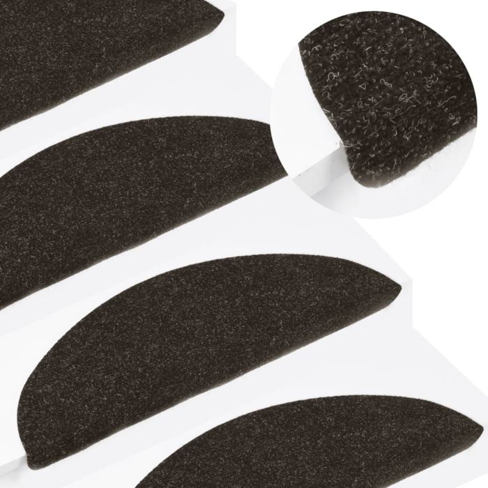 Stair Mats Self-adhesive 10 Pcs Anthracite 65x22.5x3.5cm