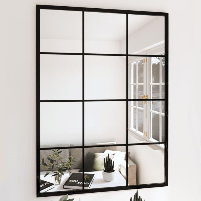Wall Mirrors 3 Pcs Black 80x60cm Metal