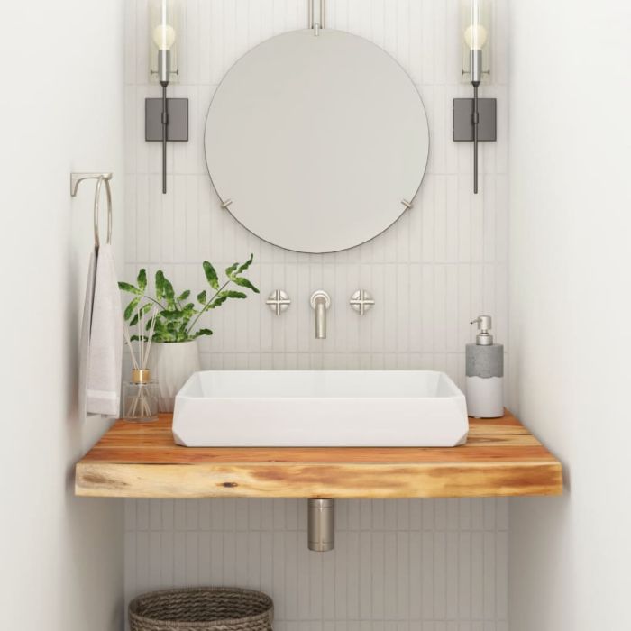 Bathroom Countertop 70x60x2.5cm Rectangular Solid Wood Acacia
