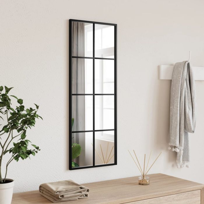 Wall Mirror Black 30x80cm Rectangle Iron