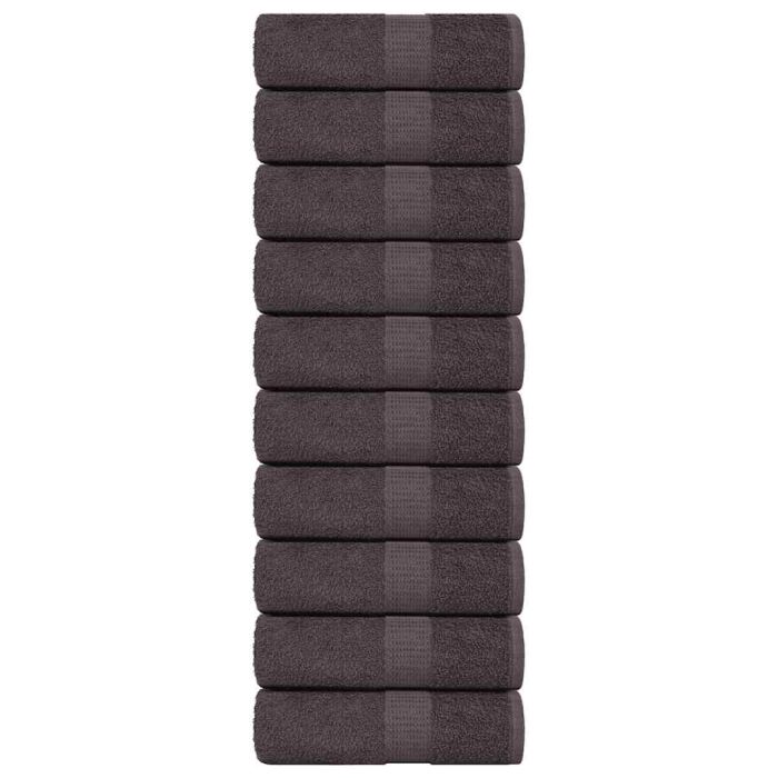 Guest Towels 10 pcs Anthracite 30x50 cm 360 gsm 100% Cotton