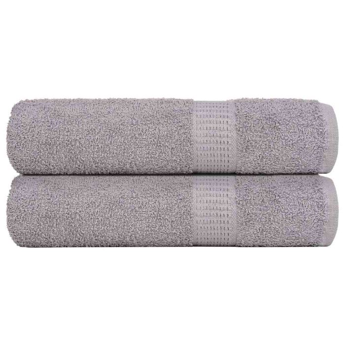 Hand Towels 2 pcs Grey 50x100 cm 360 gsm 100% Cotton