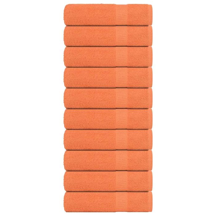Bath Towels 10 pcs Orange 100x150 cm 360 gsm 100% Cotton