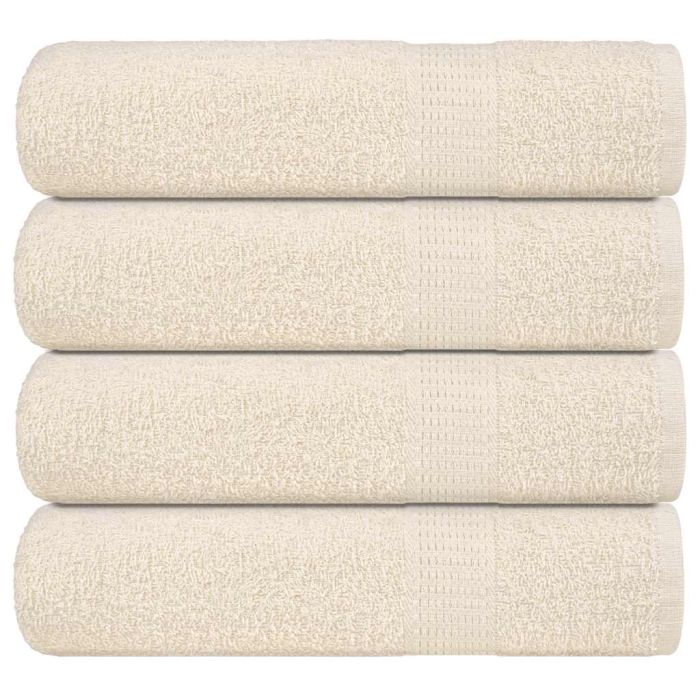 Bath Towels 4 pcs Cream 100x150 cm 360 gsm 100% Cotton