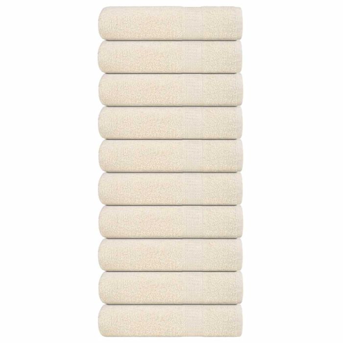 Bath Towels 10 pcs Cream 100x150 cm 360 gsm 100% Cotton