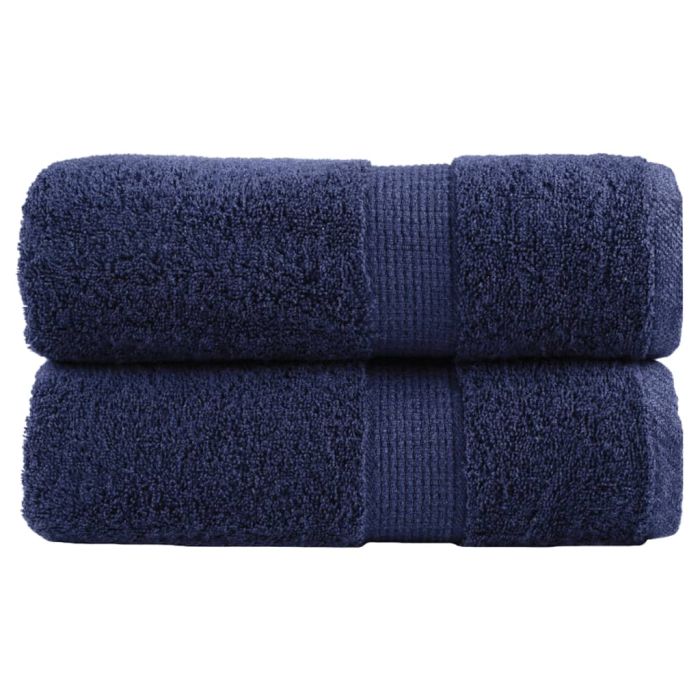 SOLMERE Premium Wash Towels 2Pieces Navy Blue 30x30cm 600gsm