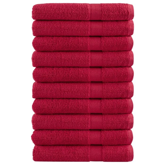 SOLMERE Premium Sauna Towels 10 Pieces Red 80x200 cm 600 gsm
