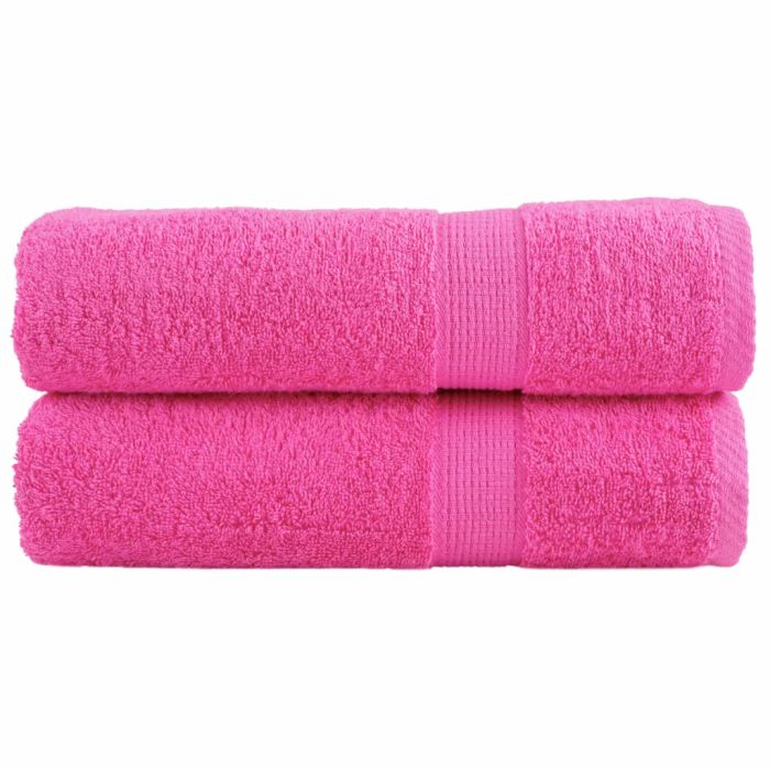 SOLMERE Premium Hand Towels 2 Pieces Pink 50x100 cm 600 gsm