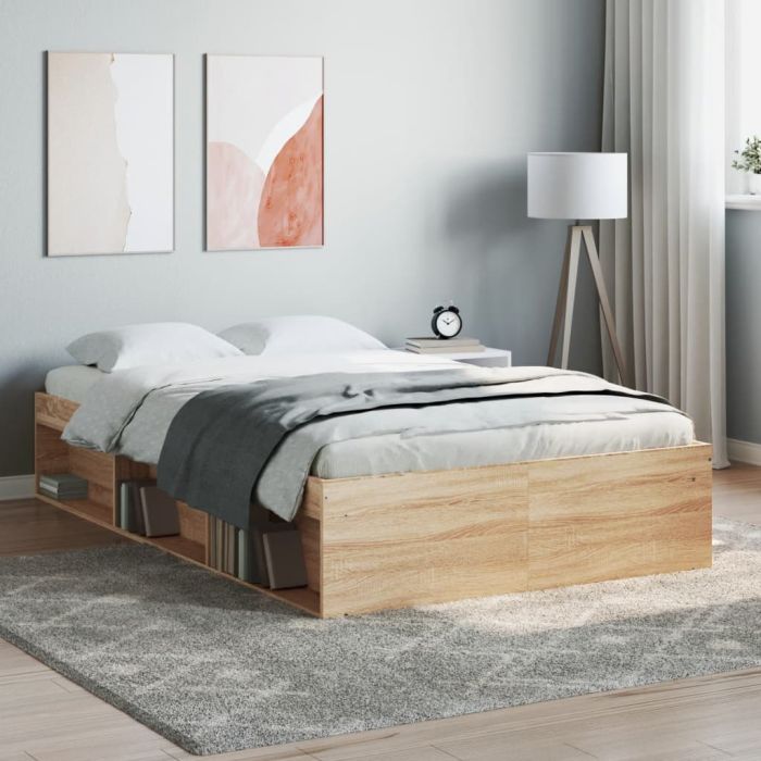 Bed Frame Sonoma Oak 120x190 cm Small Double