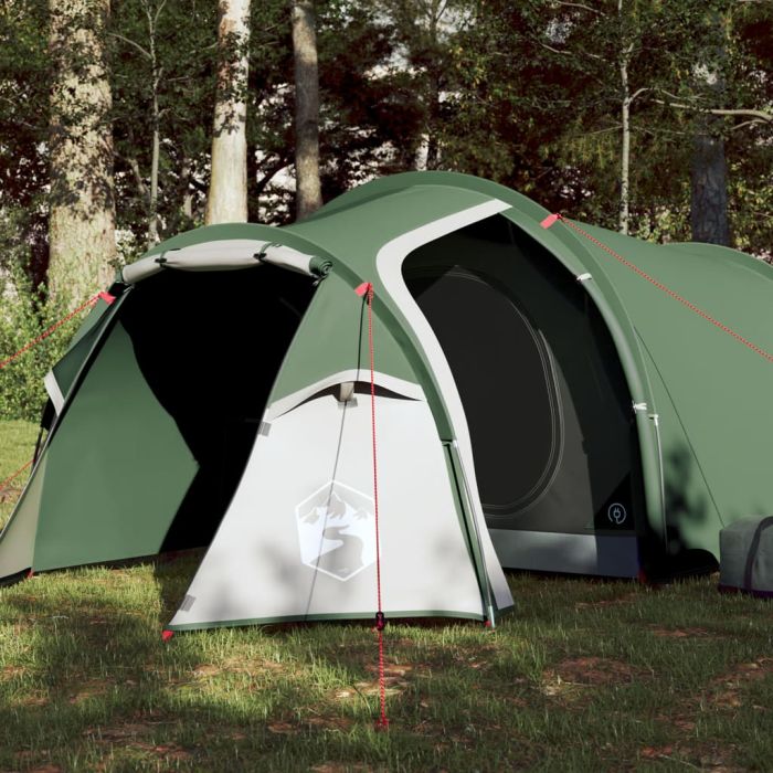 Camping Tent 4 Persons Green 360x140x105 cm 185T Taffeta