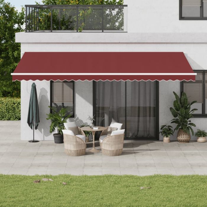Manual Retractable Awning Burgundy 600x300 cm - vid-3215222