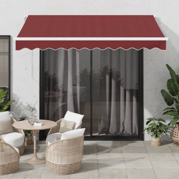 Manual Retractable Awning Burgundy 300x250 cm - vid-3215228
