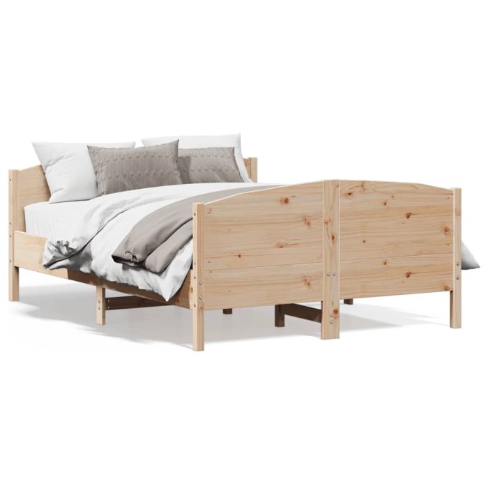 Bed Frame with Headboard 120x190 cm Small Double Solid Wood Pine