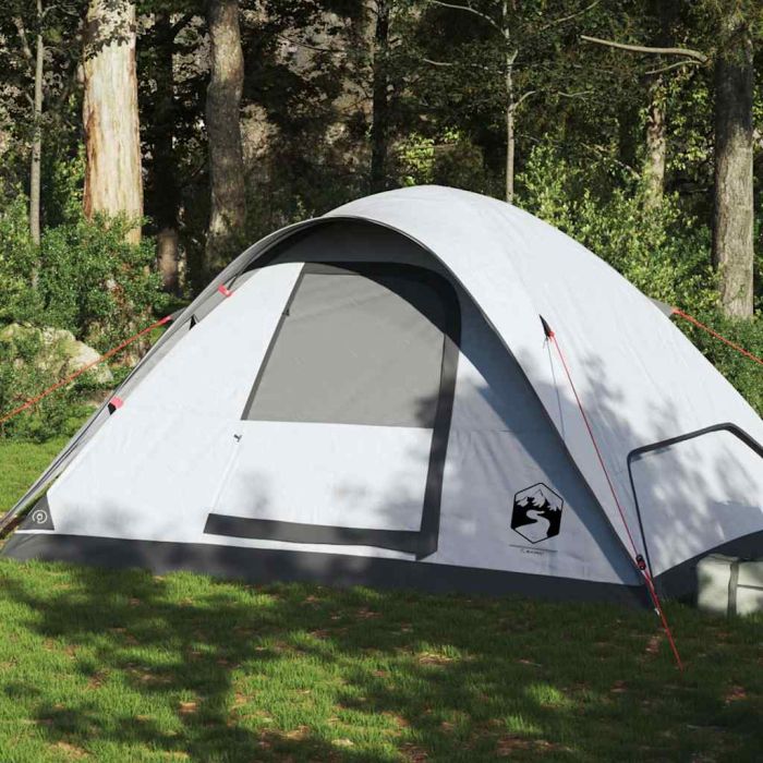 Family Tent Dome 6-Person White Blackout Fabric Waterproof - vid-94554