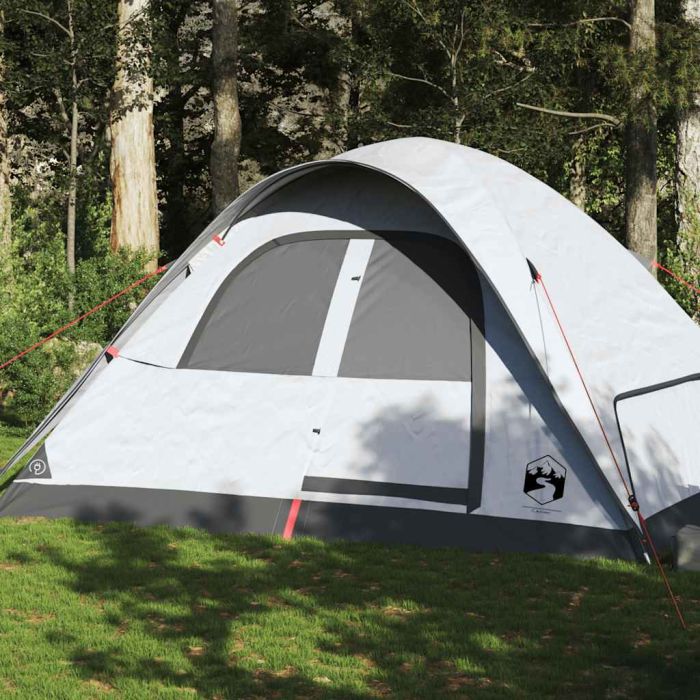 Family Tent Dome 6-Person White Blackout Fabric Waterproof - vid-94558