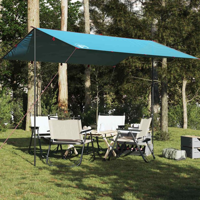 Camping Tarp Blue 360x294 cm Waterproof - vid-94659