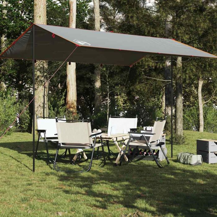 Camping Tarp Grey and Orange 400x294 cm Waterproof - vid-94666