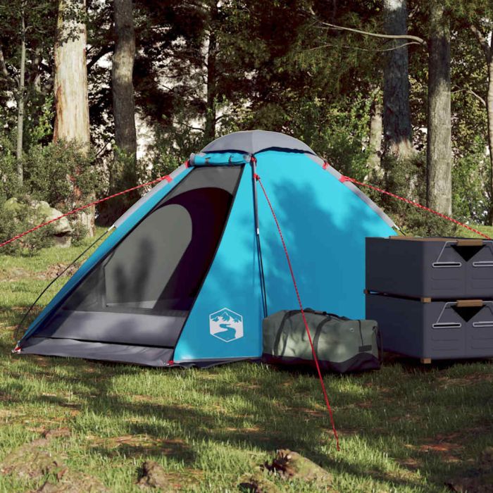 Camping Tent Dome 2-Person Blue Waterproof - vid-94766
