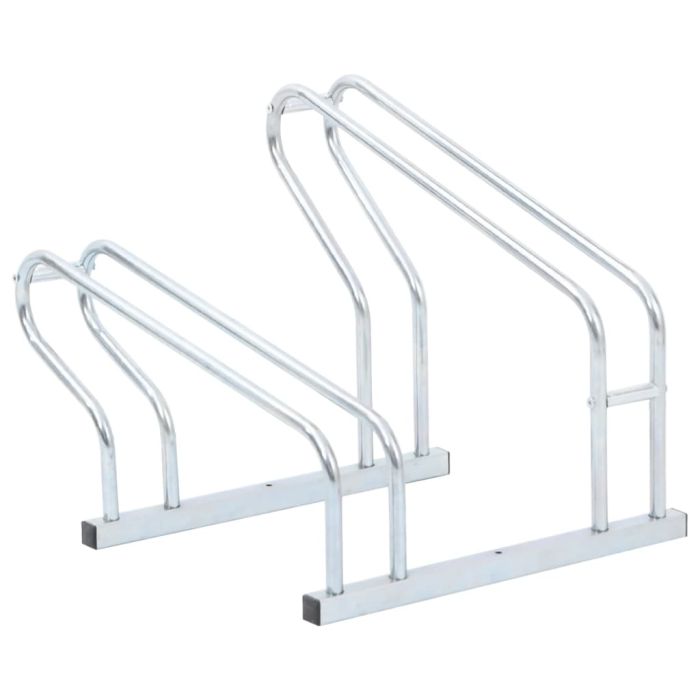 Bicycle Stand for 2 Bikes Floor Freestanding Galvanised Steel - vid-4005573