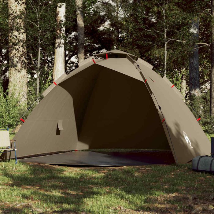 Fishing Tent 4-Person Brown Quick Release - vid-4005324