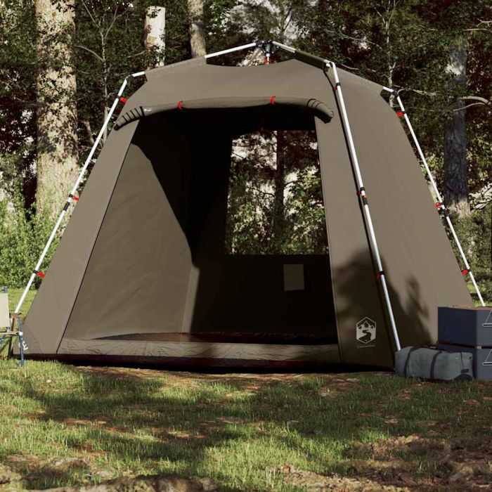 Fishing Tent 4-Person Olive Green Quick Release - vid-4005329