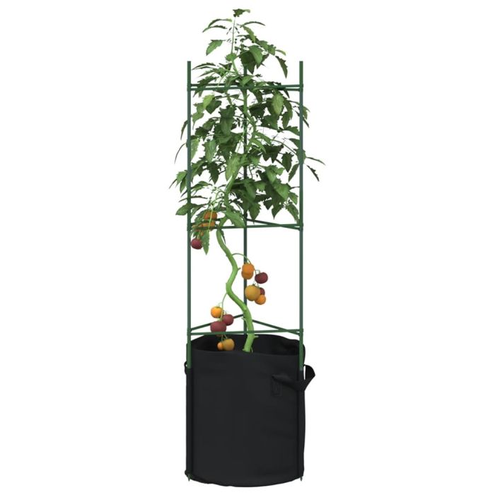 Tomato Cages with Plant Bags 4 pcs 116 cm Steel and PP