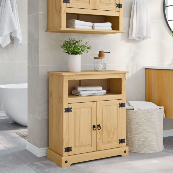 Bathroom Cabinet Corona 70x33x80 cm Solid Wood Pine - vid-4013405