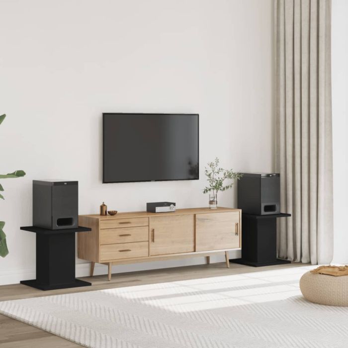 Speaker Stands 2 Pieces Black 30x30x40 cm Engineered Wood