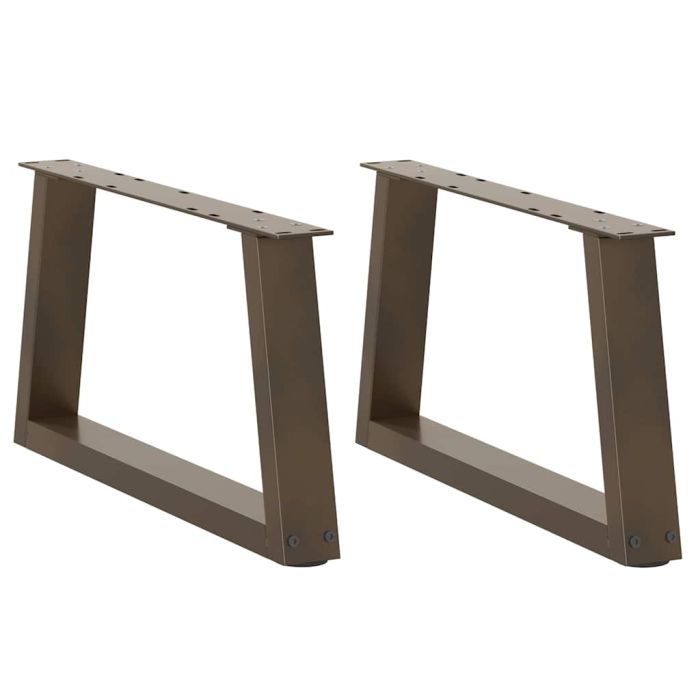 Dining Table Legs V-Shape 2 pcs Natural Steel 70x(30-31.3) cm Steel