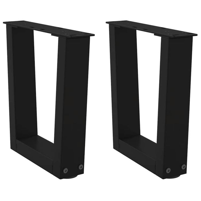 Dining Table Legs V-Shape 2 pcs Black 40x(30-31.3) cm Steel